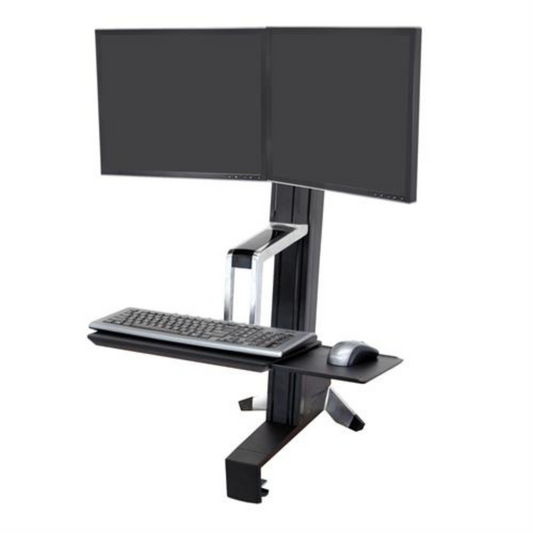 Ergotron® WorkFit-S Dual Monitor Standing Desk Workstation