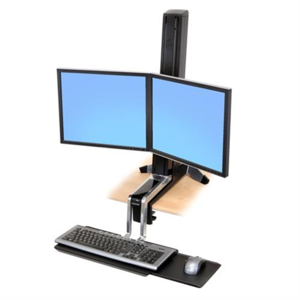 Ergotron® WorkFit-S Dual Monitor Standing Desk Workstation