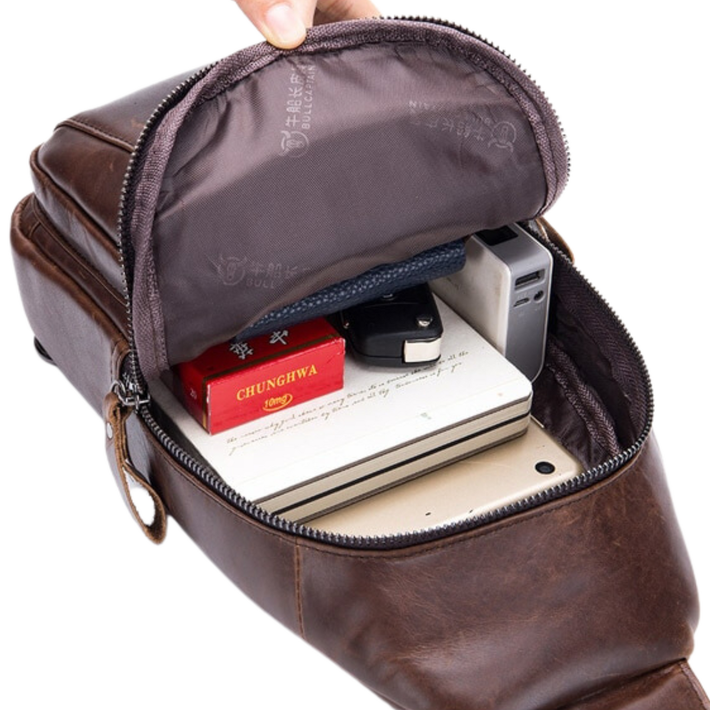 Men's Genuine Leather Crossbody Bag