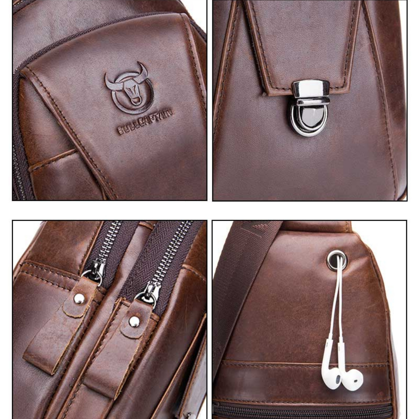 Men's Genuine Leather Crossbody Bag