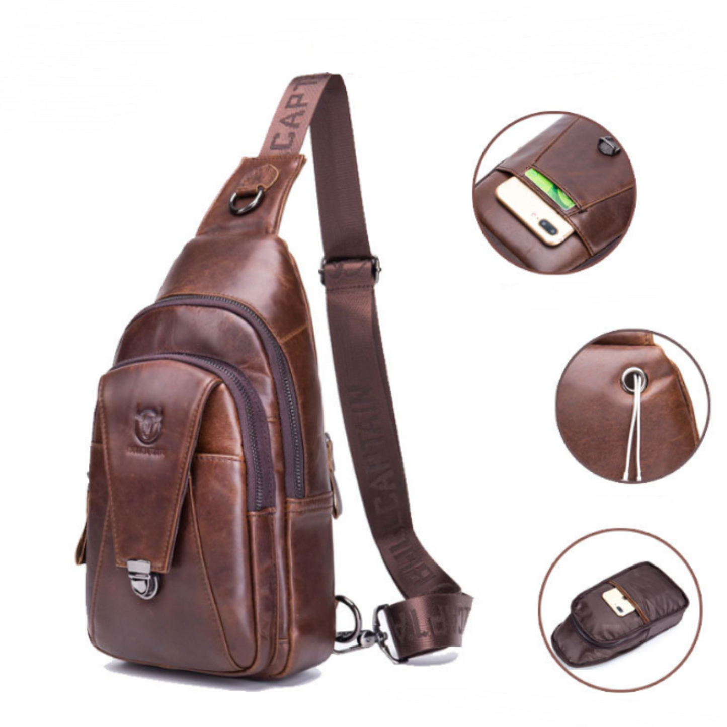 Men's Genuine Leather Crossbody Bag