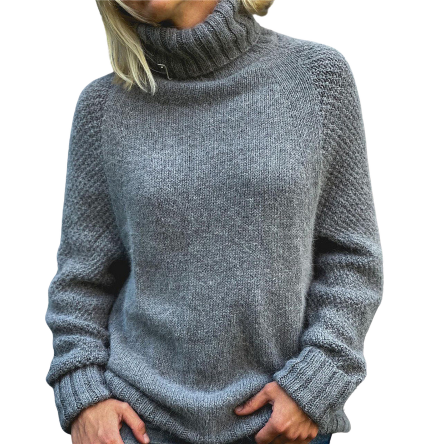 New Women's Solid Color Knitted Turtleneck Sweater