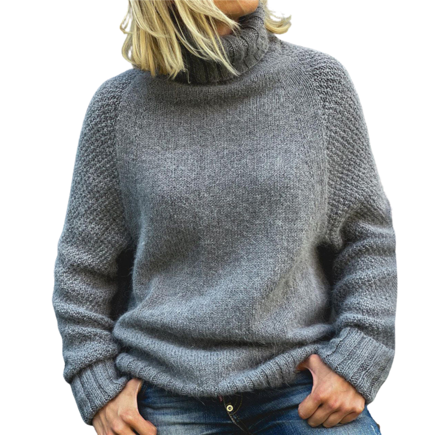 New Women's Solid Color Knitted Turtleneck Sweater