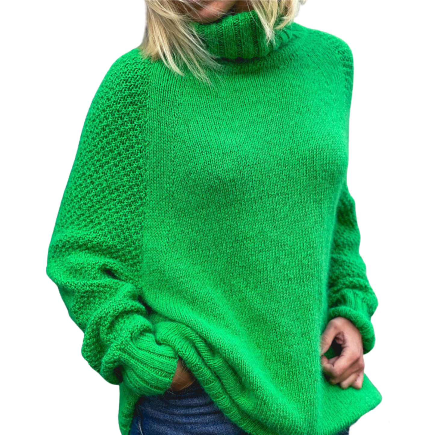 New Women's Solid Color Knitted Turtleneck Sweater