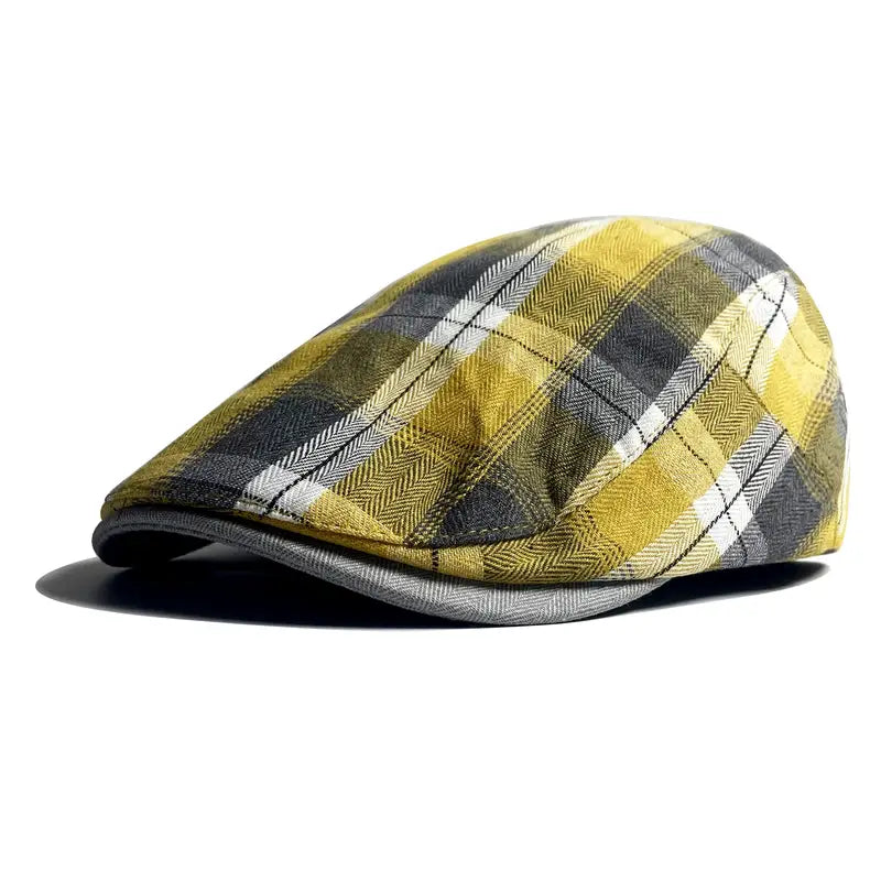 Men's Plaid Flat Cap