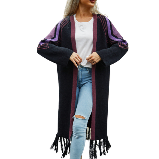 Women's Fashionable Simple Tassel Sweater