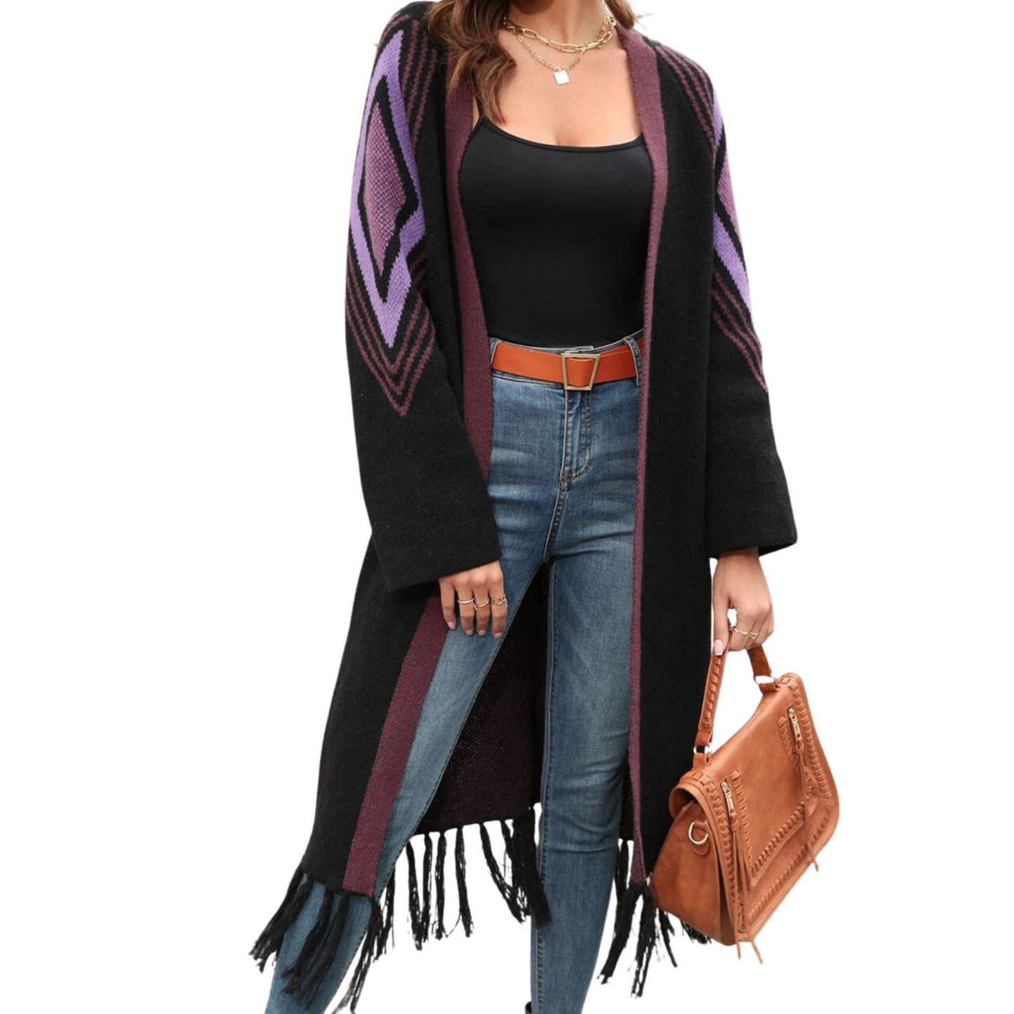 Women's Fashionable Simple Tassel Sweater