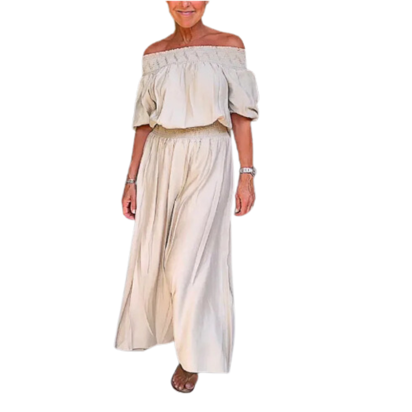 Women's Stylish Solid Color Off Shoulder Wide Leg Jumpsuit