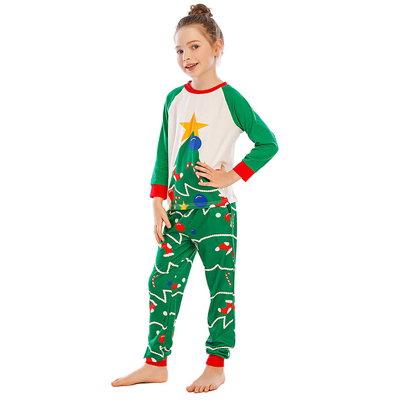 Family Matching Green Christmas Pajamas - Decorated Tree