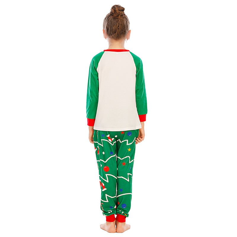 Family Matching Green Christmas Pajamas - Decorated Tree