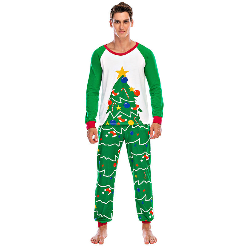 Family Matching Green Christmas Pajamas - Decorated Tree